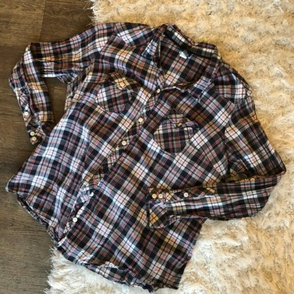 Torrid | Parker Plaid Long Sleeve Front Button Up Camp Shirt | size 0 - Picture 5 of 13
